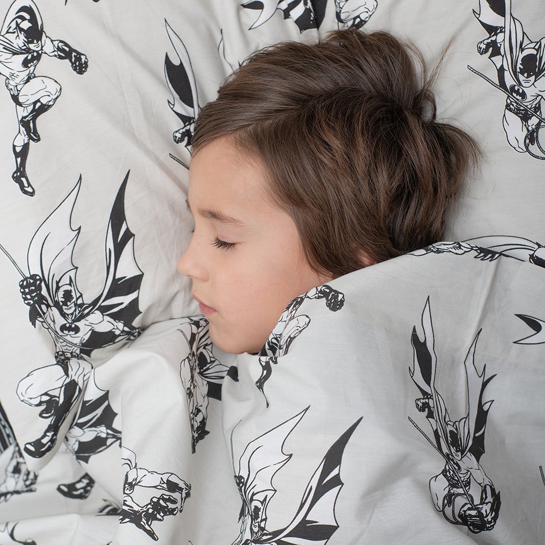 Organic Cotton Batman™ 3-Piece Sheet Set & Pillowcase - Twin - Childrens Bedding, Kids Bedding, Morning Bird Bed & Bath