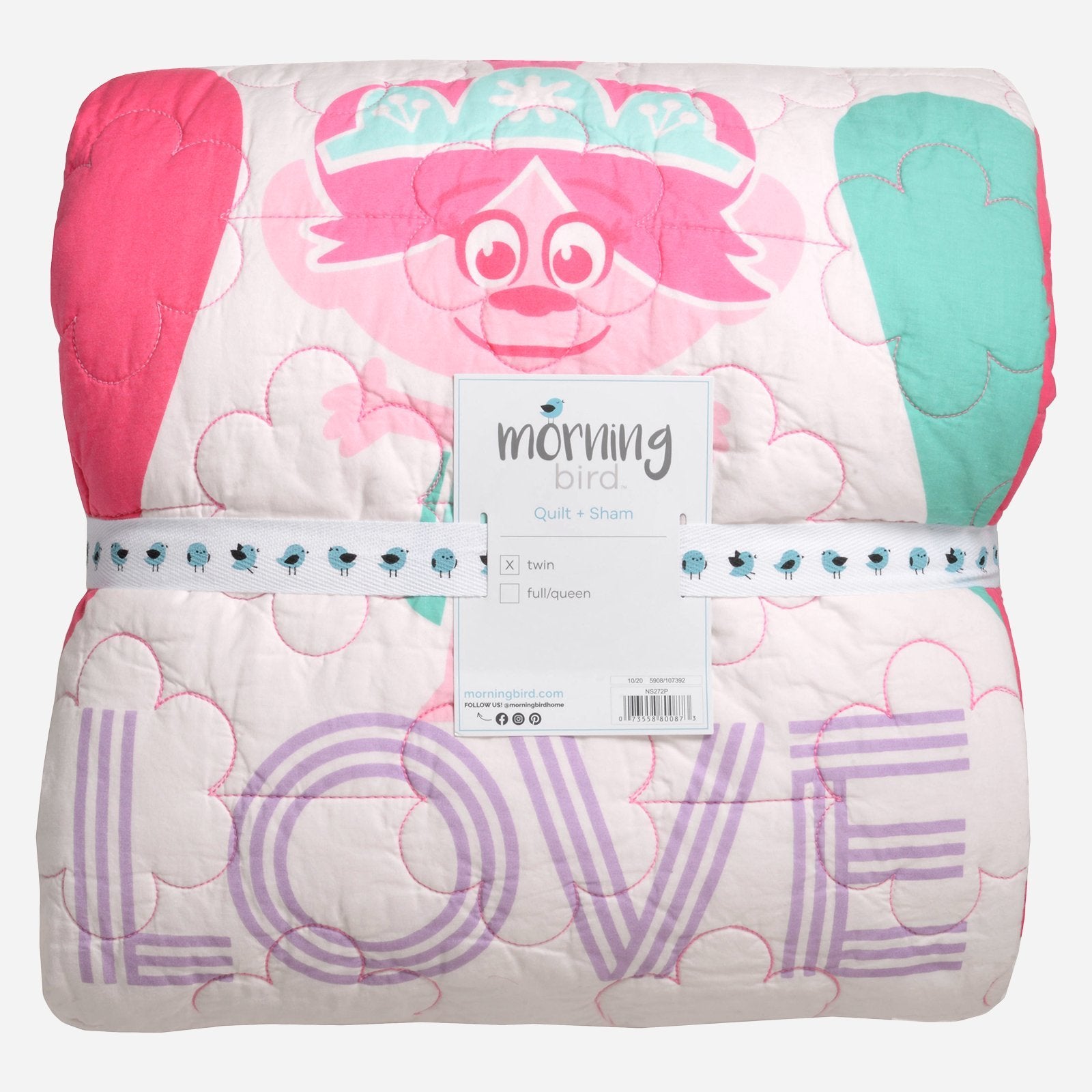 Trolls™ Quilt and Sham - Twin - Childrens Bedding, Kids Bedding, Morning Bird Bed & Bath