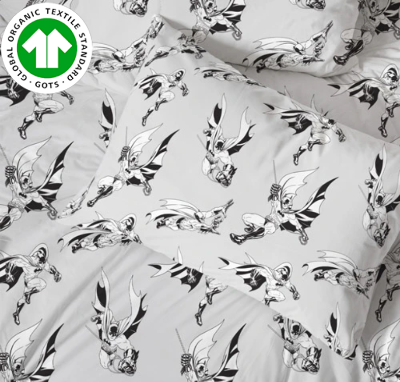 Organic Cotton Batman™ 3-Piece Sheet Set & Pillowcase - Twin - Childrens Bedding, Kids Bedding, Morning Bird Bed & Bath