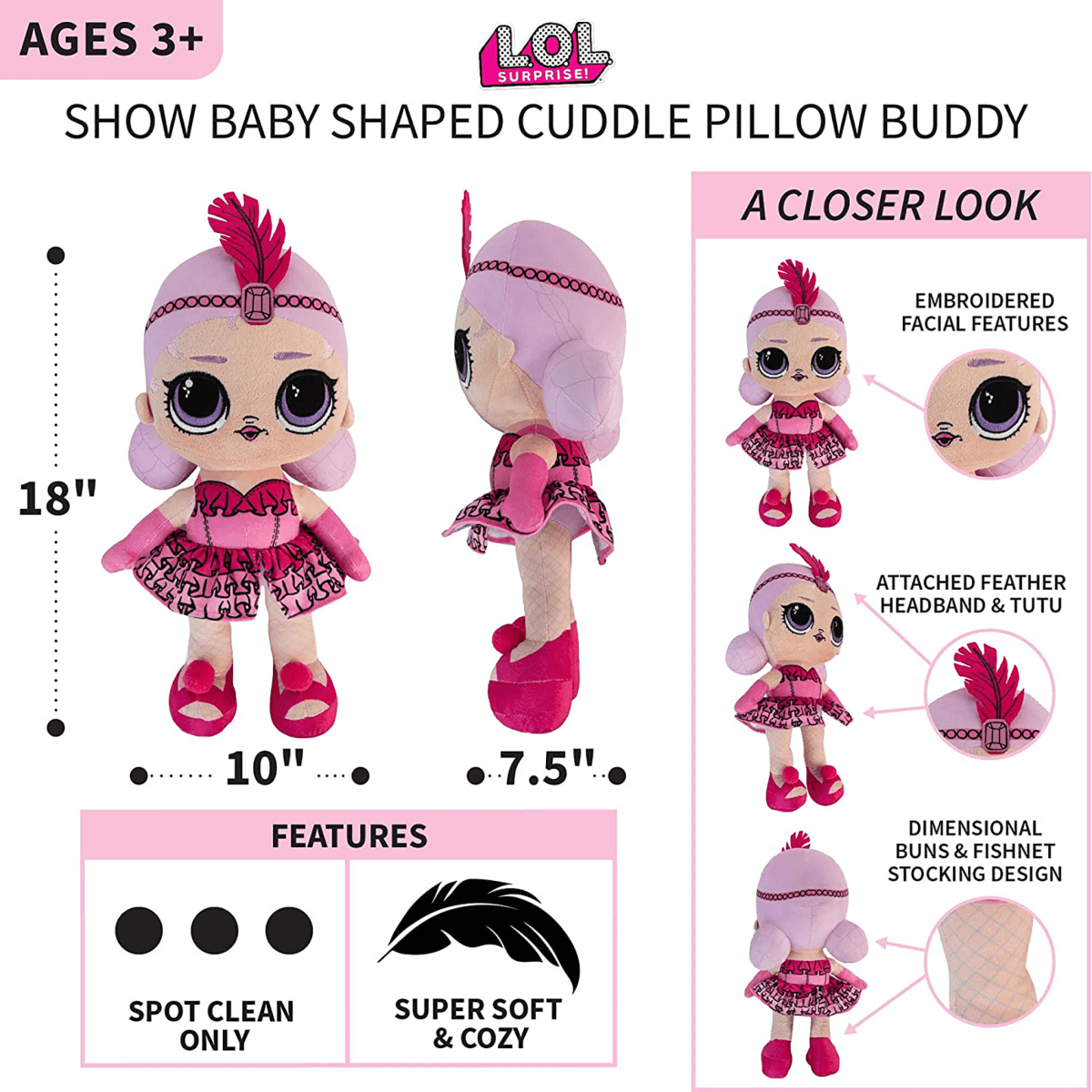 L.O.L. Surprise Pillow Buddy - Show Baby - Childrens Bedding, Kids Bedding, Morning Bird Bed & Bath