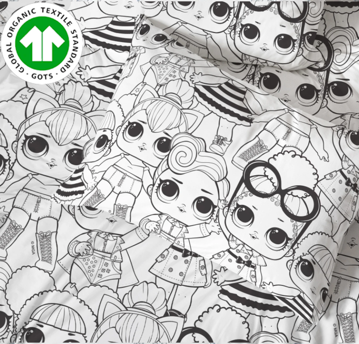 Organic Cotton L.O.L. Surprise!™ 3-Piece Sheet Set & Pillowcase - Twin - Childrens Bedding, Kids Bedding, Morning Bird Bed & Bath