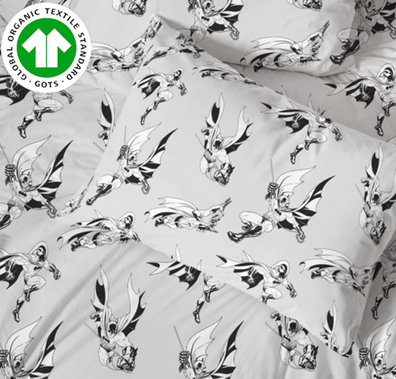 Organic Cotton Batman™ 4-Piece Sheet Set & 2 Pillowcases - Full - Childrens Bedding, Kids Bedding, Morning Bird Bed & Bath