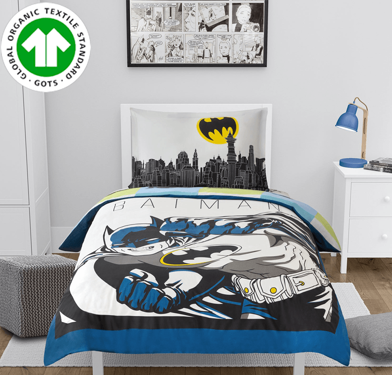 Organic Cotton Batman™ Duvet Cover with 2 Shams - Full/Queen - Childrens Bedding, Kids Bedding, Morning Bird Bed & Bath