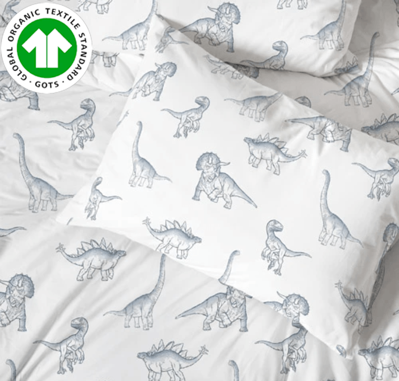 Organic Cotton Jurassic World™ 4-Piece Sheet Set & 2 Pillowcases - Full - Childrens Bedding, Kids Bedding, Morning Bird Bed & Bath