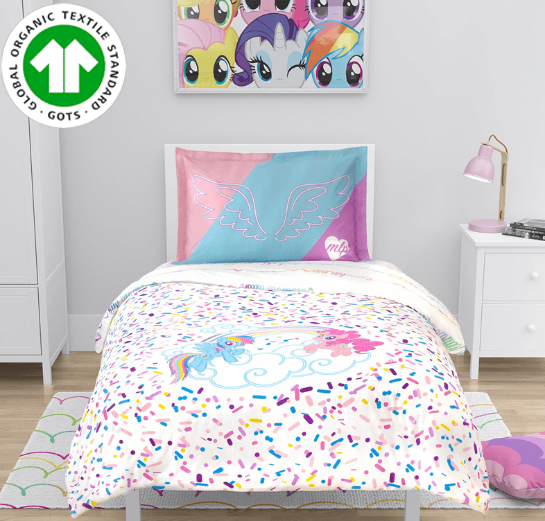 Organic Cotton My Little Pony Duvet Cover & 2 Shams - Full/Queen - Childrens Bedding, Kids Bedding, Morning Bird Bed & Bath