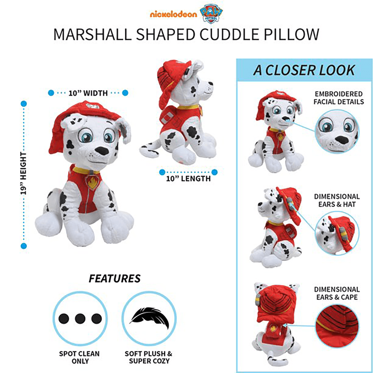 PAW Patrol Pillow Buddy - Marshall - Childrens Bedding, Kids Bedding, Morning Bird Bed & Bath