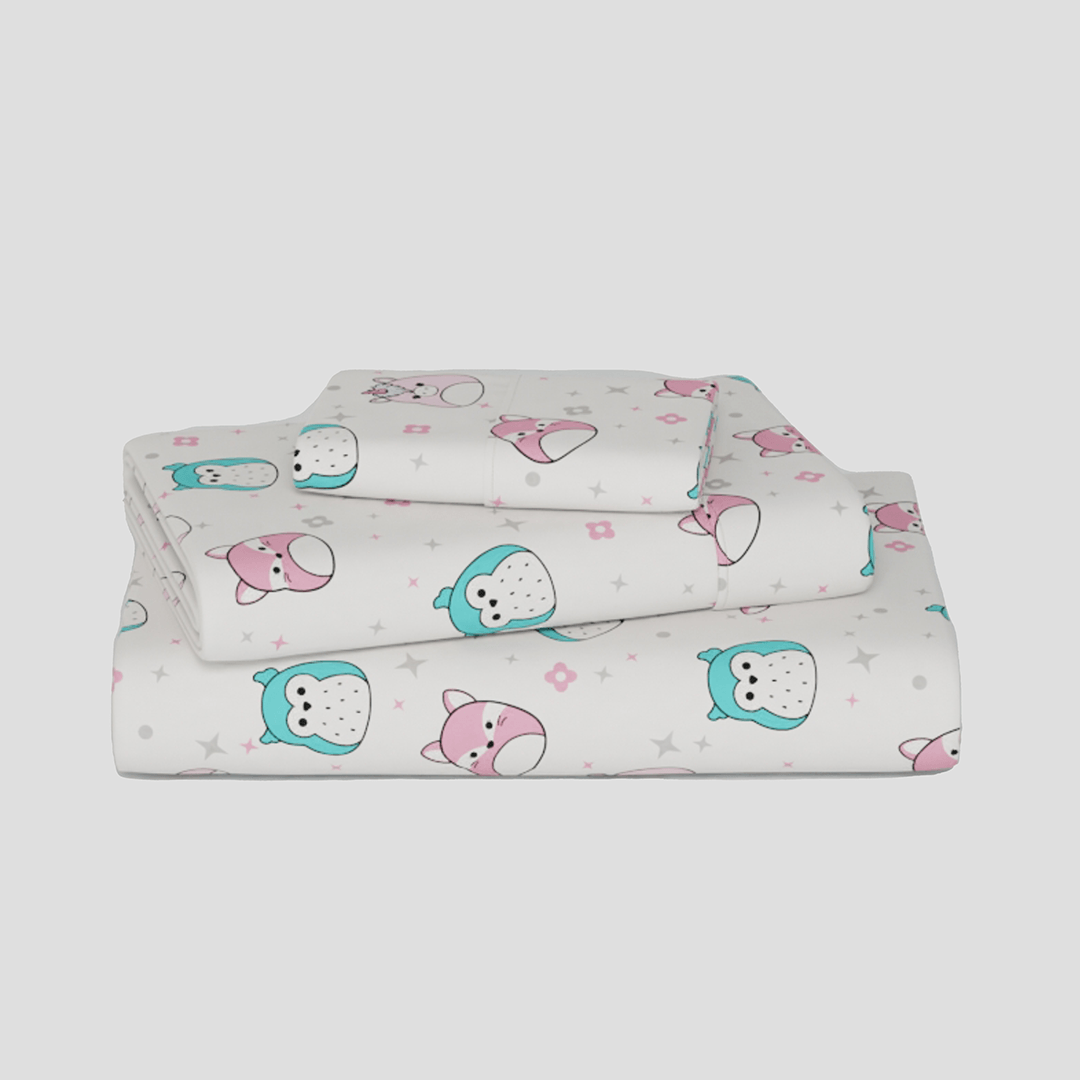 Squishmallows 100% Cotton Sheet Set - Queen - Childrens Bedding, Kids Bedding, Morning Bird Bed & Bath