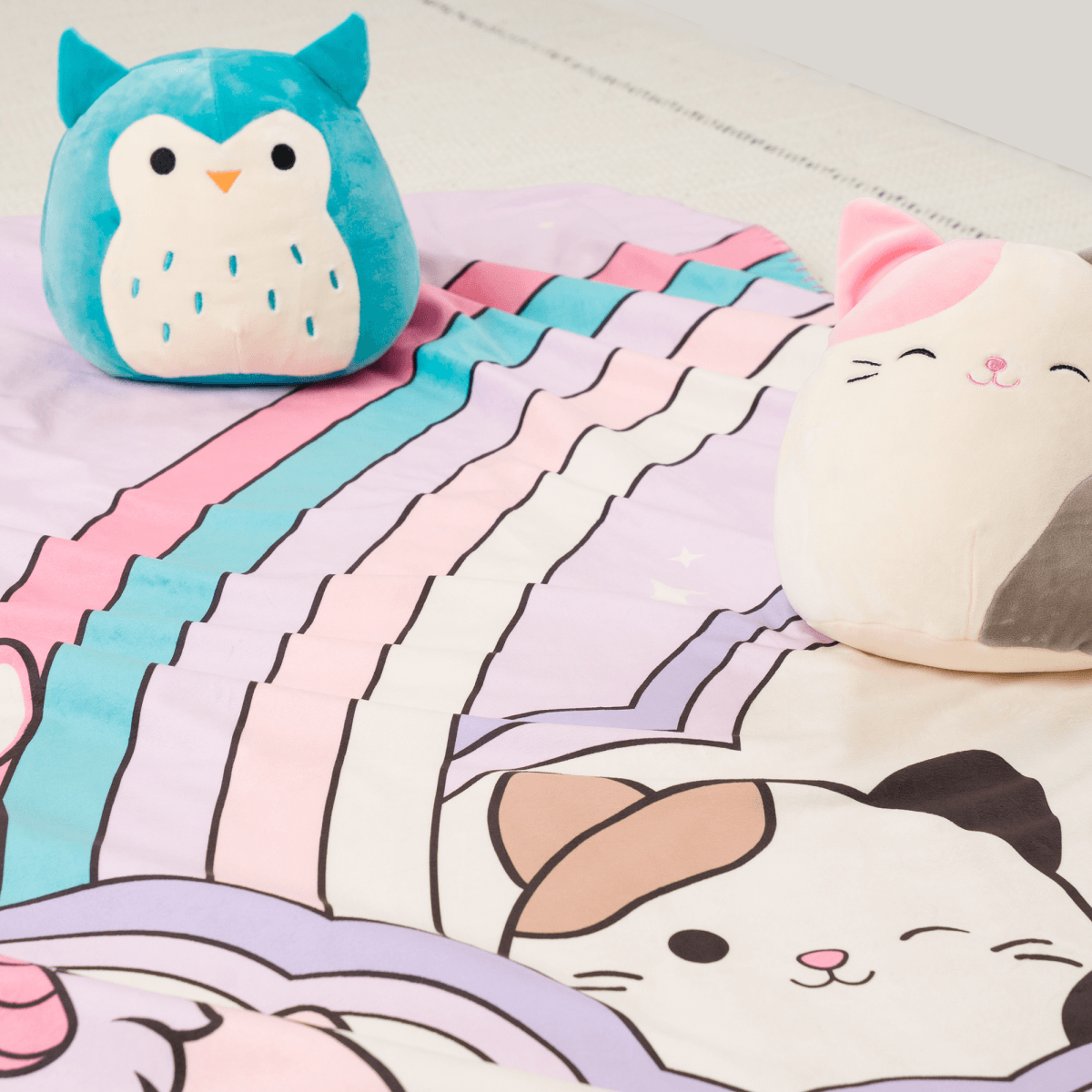 Squishmallows Sherpa Throw - Ultra Soft - Childrens Bedding, Kids Bedding, Morning Bird Bed & Bath