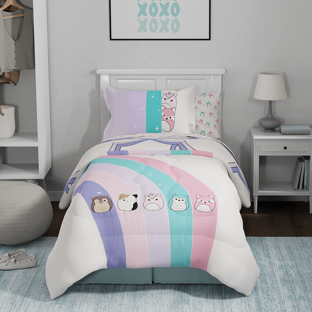 Squishmallows 100% Cotton Sheet Set - Twin - Childrens Bedding, Kids Bedding, Morning Bird Bed & Bath