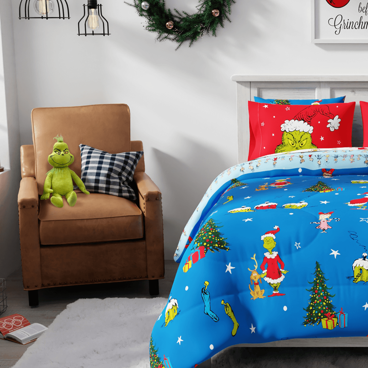 The Grinch Pillow Buddy - Childrens Bedding, Kids Bedding, Morning Bird Bed & Bath